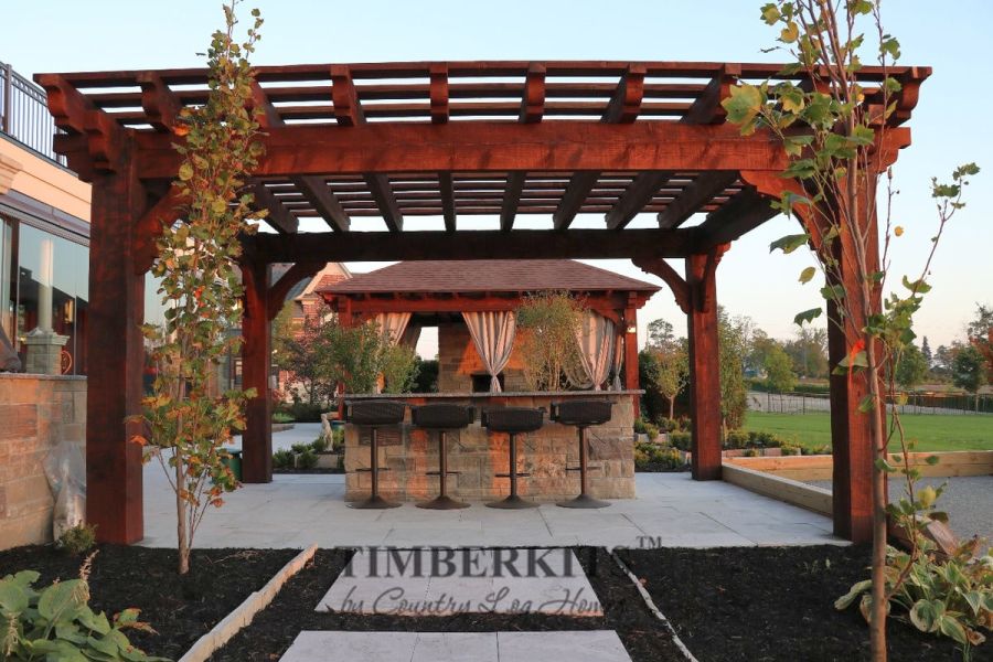 Pergola in a backyard